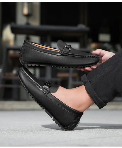 Genuine Leather Men Casual Shoes Luxury Brand Mens Loafers Moccasins Breathable Slip on Italian Driving Shoes Chaussure Homme