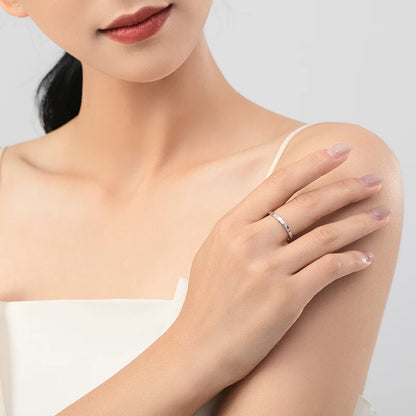 Ailmay Real 925 Sterling Silver Simple Zirconia Geometric Design Stackable Finger Ring For Women Anniversary Fine Jewelry Gift