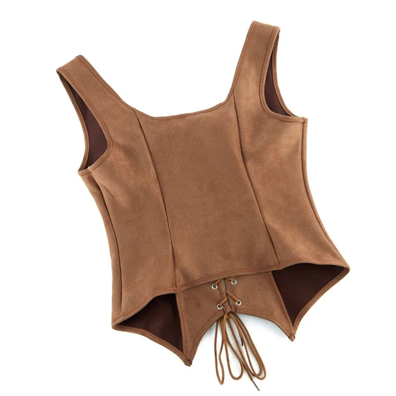 Steampunk Pirate Vest for Women Medieval Viking Bodice Corset Top Renaissance Halloween Cosplay Outfit