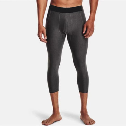 Men Compression 3/4 Leggings Sportswear Elastic Male Trousers Gym Tights Fitness Tracksuits Training Jogging Skinny Pants Men