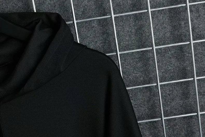 New Men's Hoodies Sweatshirt Autumn Casual Techwear Hip Hop Harajuku Hoodie Men Ribbons Patchwork Japanese Streetwear Darkwear