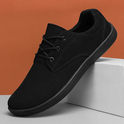 Men's Sneakers With Wide Toe Nose Feet Minimalist Cow Suede Leather Upper Casual Man Shoes Footwear For Woman