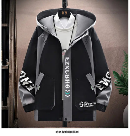 Spring Autumn Casual Men Sets Jacket + Pants Two Pieces Fashion Korean Trend Hooded Baseball Uniform Suit Man Outfit