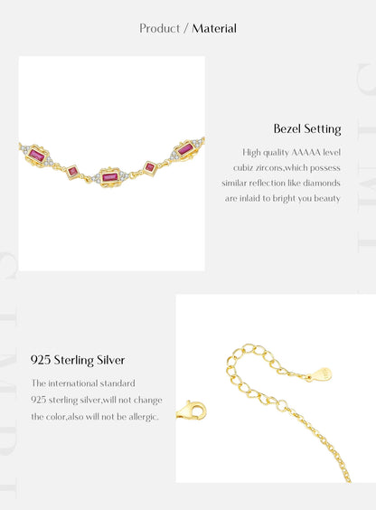 925 Sterling Silver Exquisite Retro Crown CZ Bracelets Gold Color Adjustable Link Chain Bracelets For Women Jewelry