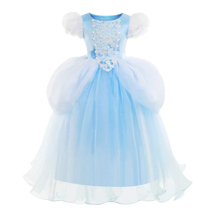 Girls Cinderella Cosplay Costume For Children Baby Girl Kids Halloween Birthday Party Dress Princess Costume
