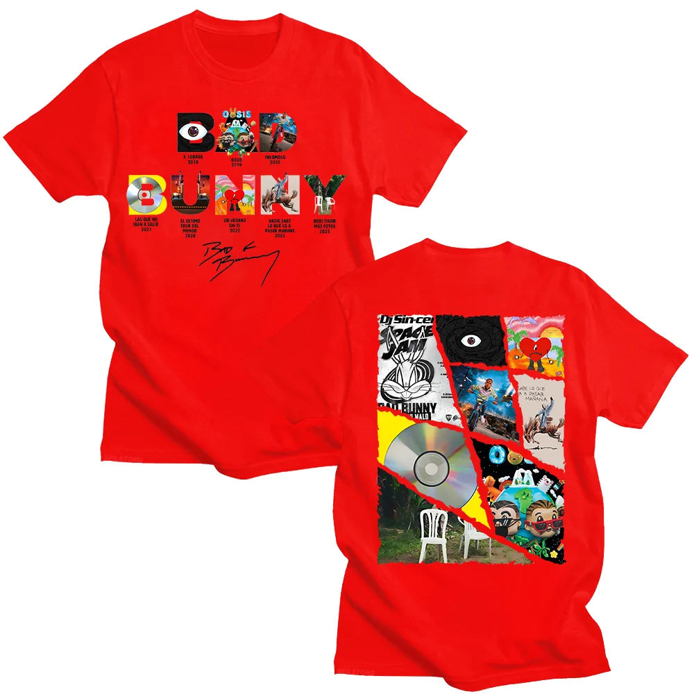 Bad Bunny Fashion 2025 New Cotton Tshirts Vintage Funny Frog Debí Tirar Más Fotos Tees Women Men Design Aesthetic Top Y2K Trends