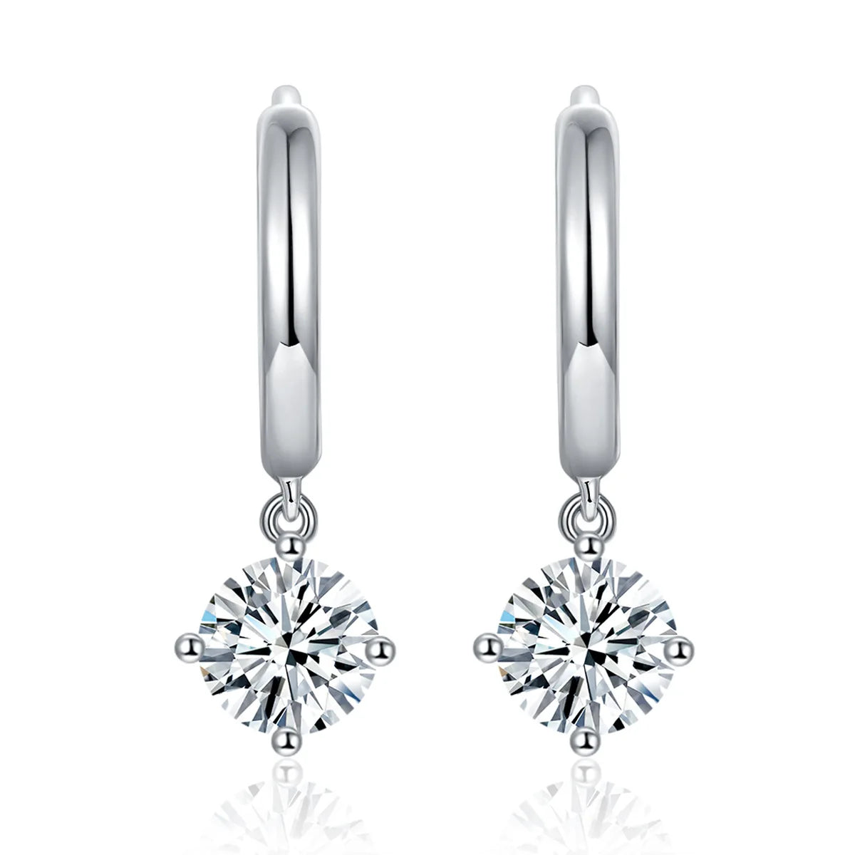100% Real 0.5 Carat 5mm D Color Moissanite Diamond Drop Earrings Women’s S925 Silver Plated 18K Yellow Gold Tassel Earring