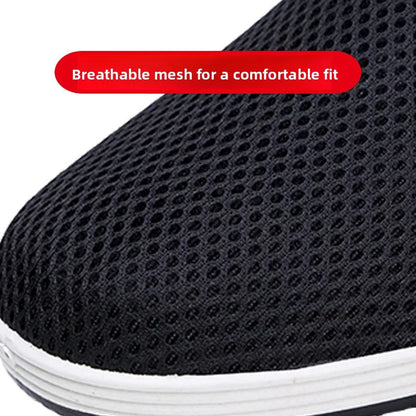 Men's Summer Soft Bottom Driving Shoes Breathable Mesh Slip-On Shoes Wear-Resistant Casual Old Beijing Style Rubber Sole