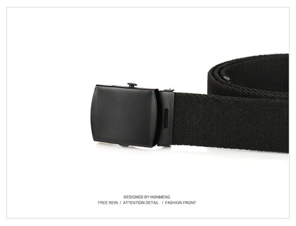 New Unisex Automatic Buckle Fashion Nylon Belt Classic Popular Casual Light Practical Woven Smooth Women Men Canvas Belt 3.8cm