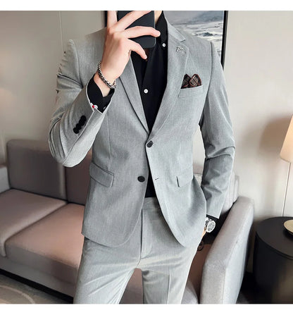 Terno Masculino Casual de Escritório Noivo Casamento Blazer Calça Social