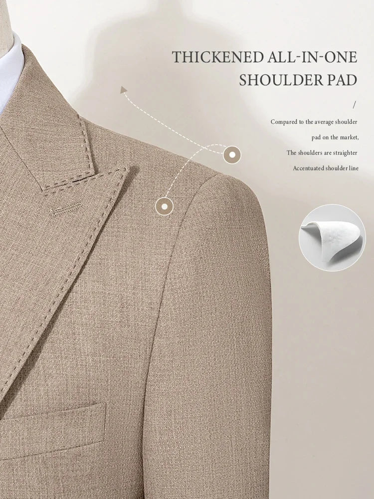 New 2 buttons on suit grey modern design mens office wear blazer coustime homme luxe Bead edge craftsmanship