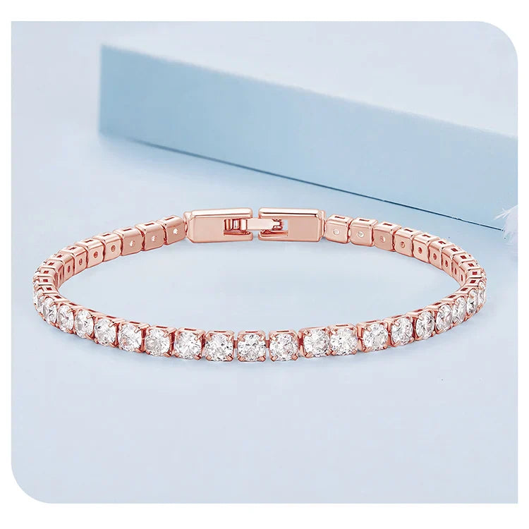 Authentic Plated Platinum 5 Colors Tennis Bracelet for Men Women Birthday Valentine's Day Gift Fashion Jewelry YIB051