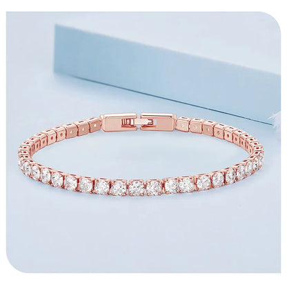 Authentic Plated Platinum 5 Colors Tennis Bracelet for Men Women Birthday Valentine's Day Gift Fashion Jewelry YIB051