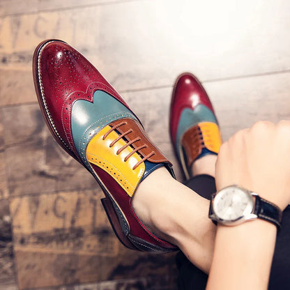 Handmade Mens Dress Designer Bullock Leather Fashion Wedding Italy Office Party Luxury Brand Shoes for Men Loafers Male Shoes 48