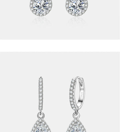 1CT Pear Cut Moissanite Earrings for Women S925 Pure Silver Laboratory Cultivated Diamonds Elegant Wedding Jewelry