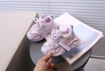 Girl Child Sport Shoe 2026 Spring Mesh Breathable Toddlers School Running Sneakers Fashion Non-slip Kids Boys Basketball Shoes