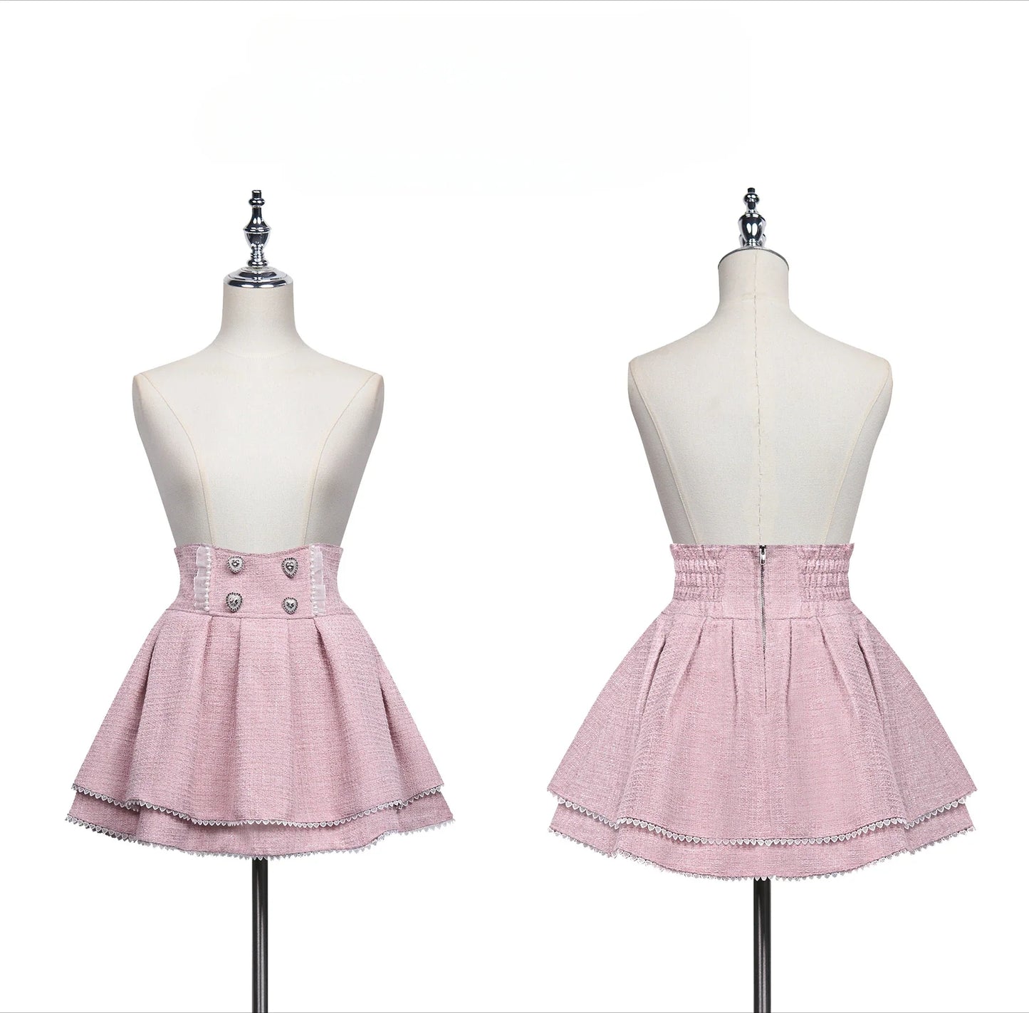 Japanese Sweet Girls Tweed Short Skirt 2025 Spring New Original Mine Series Mass Production Bud Suit High Waist Y2k Lolita Skirt