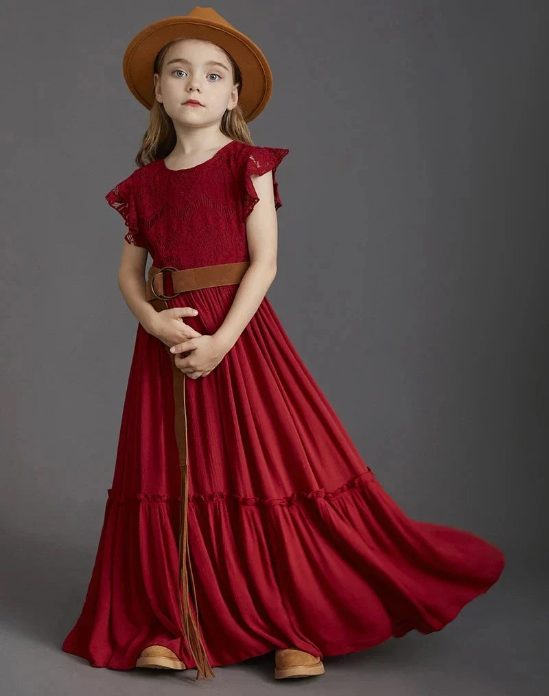 Summer Girls Lace Dresses Kids Flower Girl Wedding Princess Party Dress Vestidos Costume Children Clothing For 4-14Years