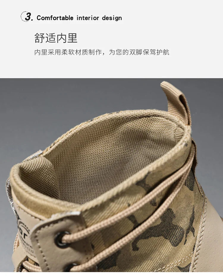 Camouflage Boots for Men Autumn Winter Platform Boots Outdoor High-top Shoes Men Ankle Boots Buty Robocze Meskie wear-resistant