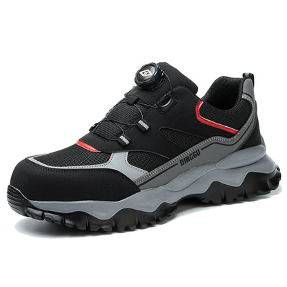 Light Breathable Sneaker Safety Shoes With Steel Toe Cap Anti-Piercing, Shock Absorbing Anti-Smash Design, Work Shoes for Men