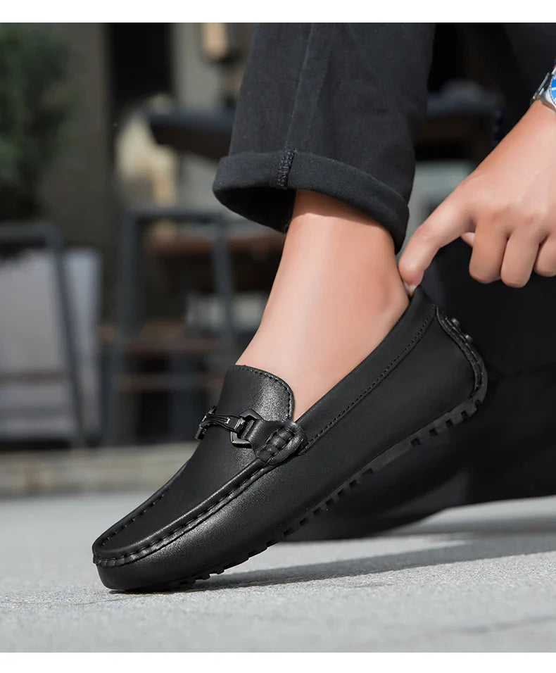 Genuine Leather Men Casual Shoes Luxury Brand Mens Loafers Moccasins Breathable Slip on Italian Driving Shoes Chaussure Homme