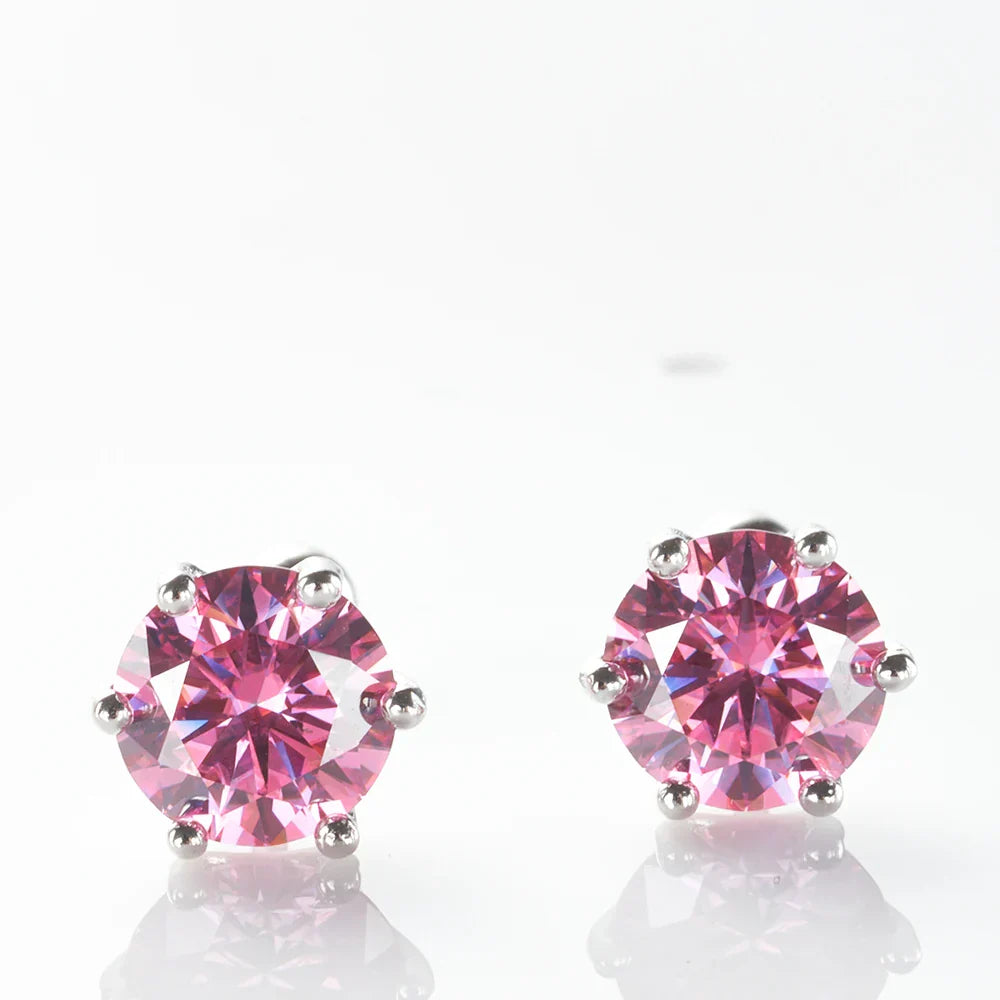 0.5-2ct Moissanite Screw Stud Earrings D Color 925 Sterling Silver Diamond Earrings For Women Wedding Fine Jewelry