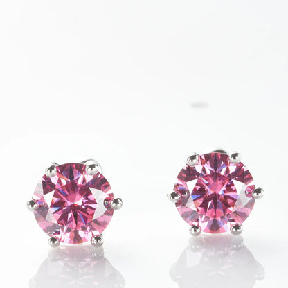 0.5-2ct Moissanite Screw Stud Earrings D Color 925 Sterling Silver Diamond Earrings For Women Wedding Fine Jewelry