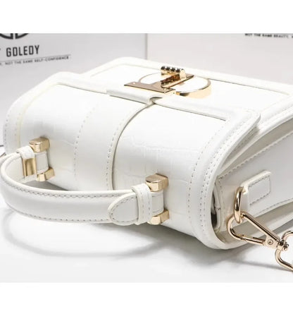 Luxury Designer Bags with High Quality Alligator Printing Leather and Delicate Metal Design Women's Portable Shoulder Bag