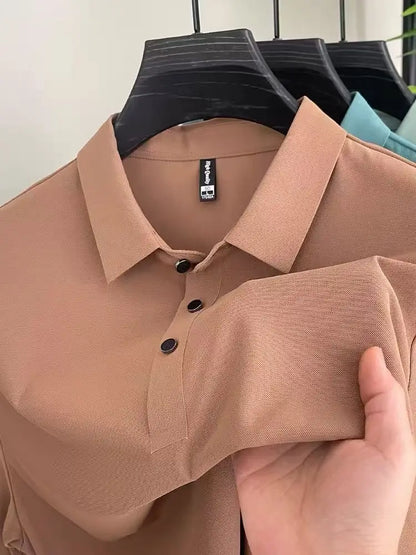 Men's Golf Outdoor Casual Polo Shirt T-Shirt Summer High-End Brand Cool and Breathable Fitness Sports Short Sleeve Top