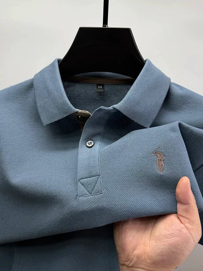 100% pure cotton high-end brand men's short sleeve polo shirt comfort lightweight summer casual T-shirt youthful fashionable top
