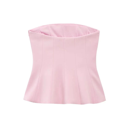 Sexy Butter Yellow Cami Ruffles Tube Top Women Fashion 2025 Summer Strapless Y2K Girl Streetwear Tops Holiday Party Tops