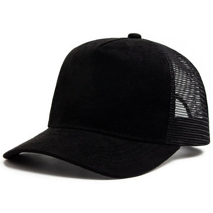 Spring Summer Suede 5 Panel Mesh Baseball Cap Big Head Unisex Trucker Hat Men And Women Sport Snapback Caps Leisure Gorros