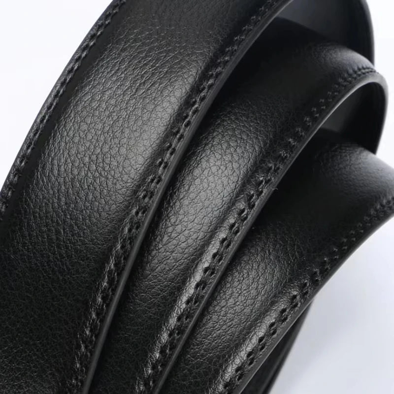 2023 New  cow genuine leather men's belt cowhide strap for male automatic buckle belts for men black buckle belts