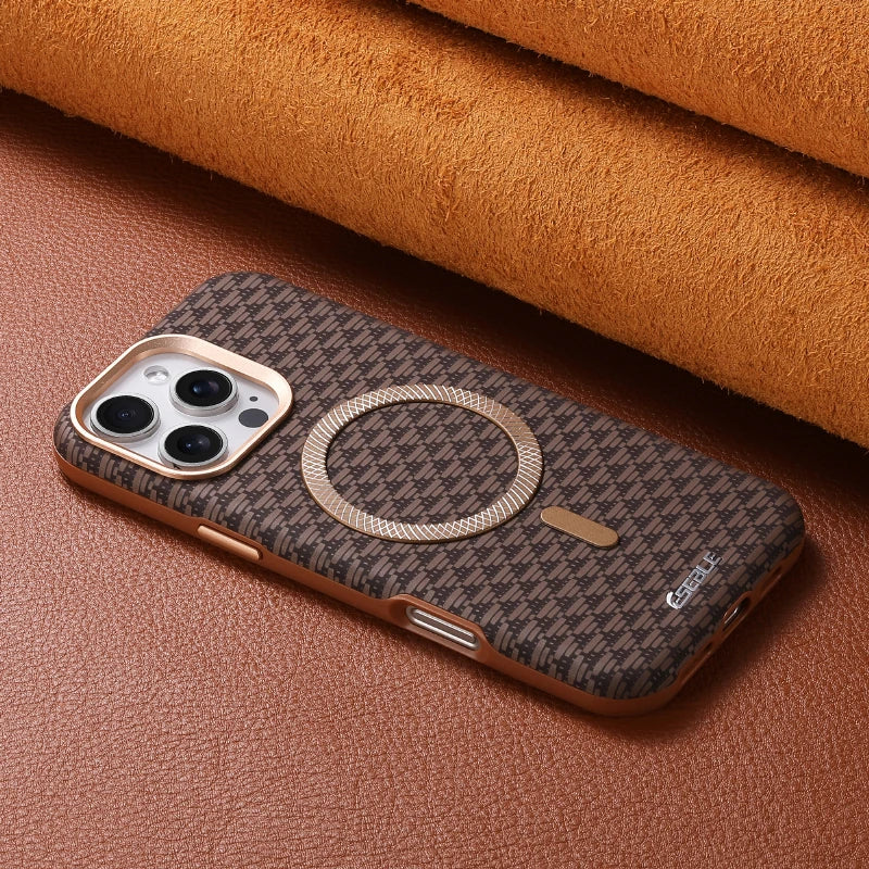 For Magsafe Magnetic Solid Color Triangle Pattern Phone Case for iPhone 17 Pro Max 15 13 14 16 Pro Max Bumper Back Cover