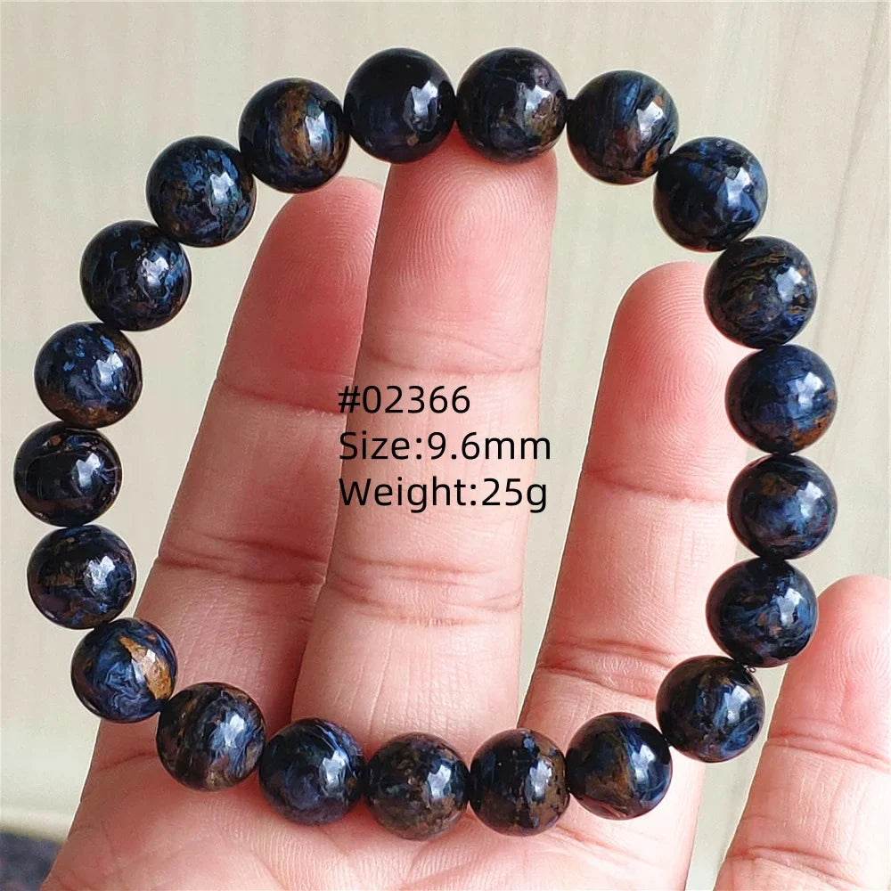 Natural Blue Pietersite Bracelet Women Men Beads Round Beads Chatoyant Cat Eye Fire Pietersite Namibia AAAAAA