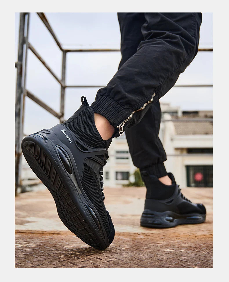 Men's protective shoes, breathable, lightweight, and safe shoes, anti-smashing and anti-puncture work shoes, steel-toe shoes