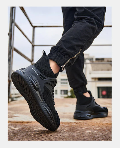 Men's protective shoes, breathable, lightweight, and safe shoes, anti-smashing and anti-puncture work shoes, steel-toe shoes