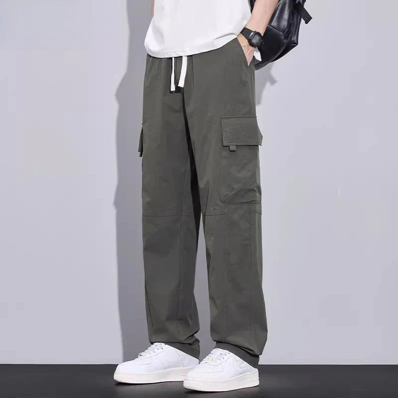 Brand Clothing Spring Summer Men's Cargo Pants Loose Straight Parachute Pants Sport Casual Long Trousers Male