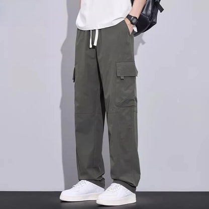 Brand Clothing Spring Summer Men's Cargo Pants Loose Straight Parachute Pants Sport Casual Long Trousers Male
