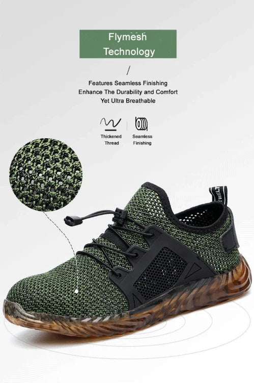 Work Sneakers Men Safety Shoes Construction Steel Toe Work Safety Boots Men Shoes Anti-puncture Work Summer Shoes Breathable