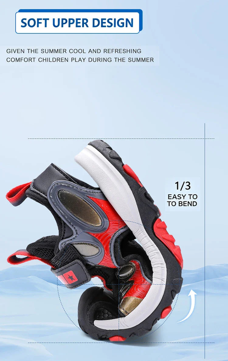 Summer Sport Sandals for Children's 5-16 Years Boys Breathable Anti-Slip Beach Water Shoes Outdoor Anti-Bump Walking Sandails