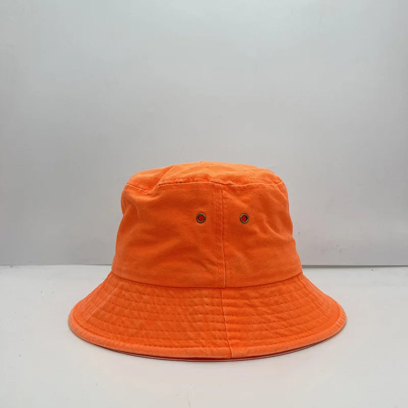Fluorescent Green Bucket Hat Four Seasons Candy Color Personalized Street Dance Fashion Style Women's and Men's Fisherman Hat