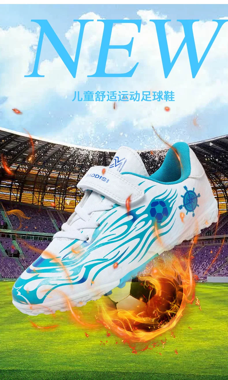 Children Soccer Shoes Kids Football Boots Cleats Boys Lightweight Training Boots Youth Outdoor Futsal Shoes Non-slip Sneakers
