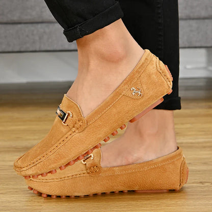 Men Fashion Luxury Leisure Leather Loafers Shoes Slip on Soft Comfortable Non-slip Driving for Men