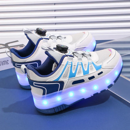 Children's And Teenage Roller Skates - Fashionable Upgraded Edition with Enhanced Stability - Detachable Dual-Use Sports Shoe