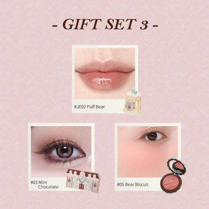 Flower Knows Makeup Set Sweetie Bear Gift Kit Setting Powder Long Lasting Concealer Palette Matte Blush Lipstick Pressed Powder
