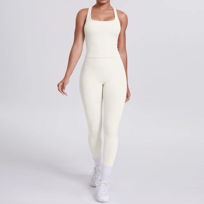 Yoga Top Set Fitness Gym Suit Training Sleeveless Sport Gym Tops Crossover Back Sports Underwear Tummy Control Slimming
