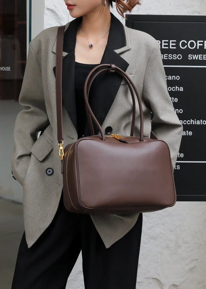 Genuine Leather Fashion Women Shoudler Black Bags Luxury Desiger Ladies Crossbody Cowhide Brown Large Bag Female Handbags Coffe