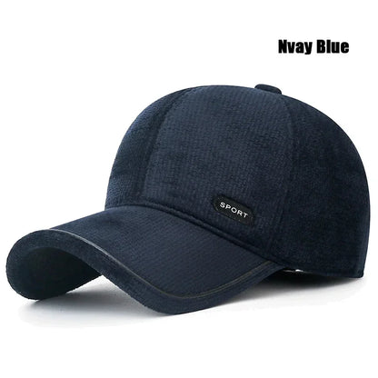 New Middle-Aged and Elderly Winter Windproof, Cold-Proof and Warm Baseball Cap With Ear Protection and Thickened Peaked Cap