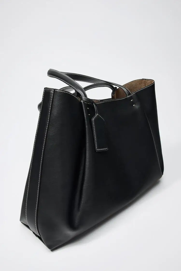 CLIP TOTE BAG, Fashionable Top Handle Tote Bag, Solid Color Simple Shoulder Bag, Luxury Design Handbags for Women